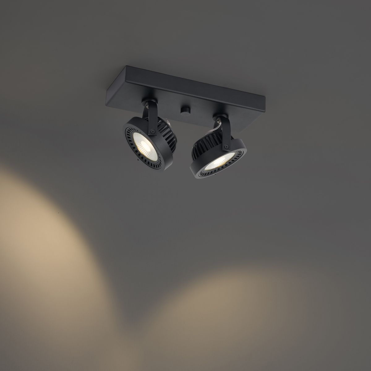 Moderne opbouw spot zwart incl. LED dimbaar 2-lichts - Apollo
