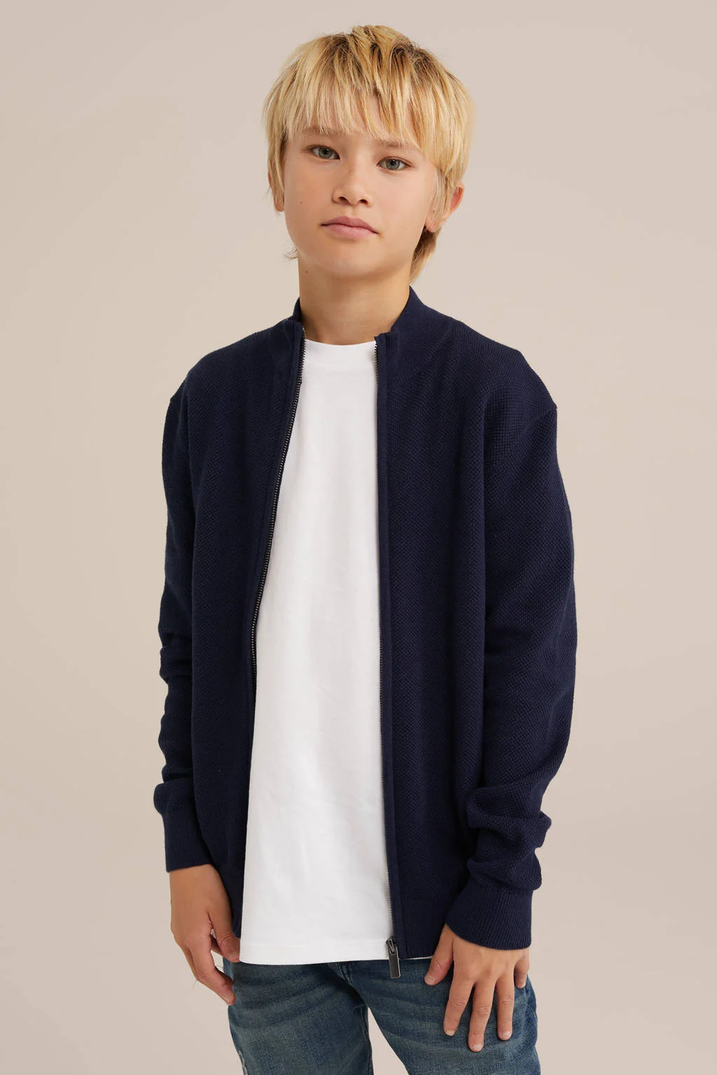 WE Fashion vest fijn gebreid