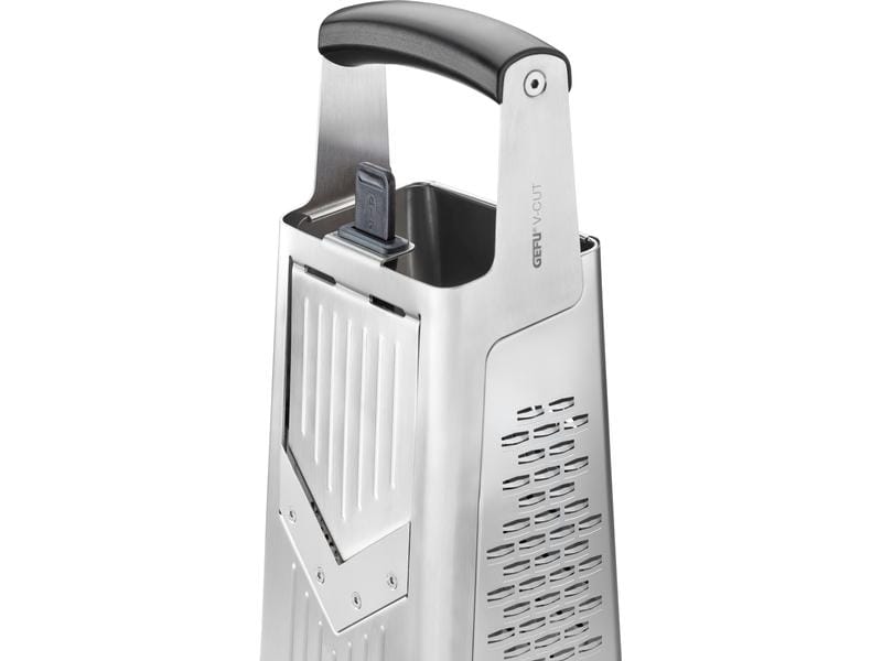 GEFU Küchenreibe V-Cut Silber Vierkantreibe mit verstellbarem Hobel