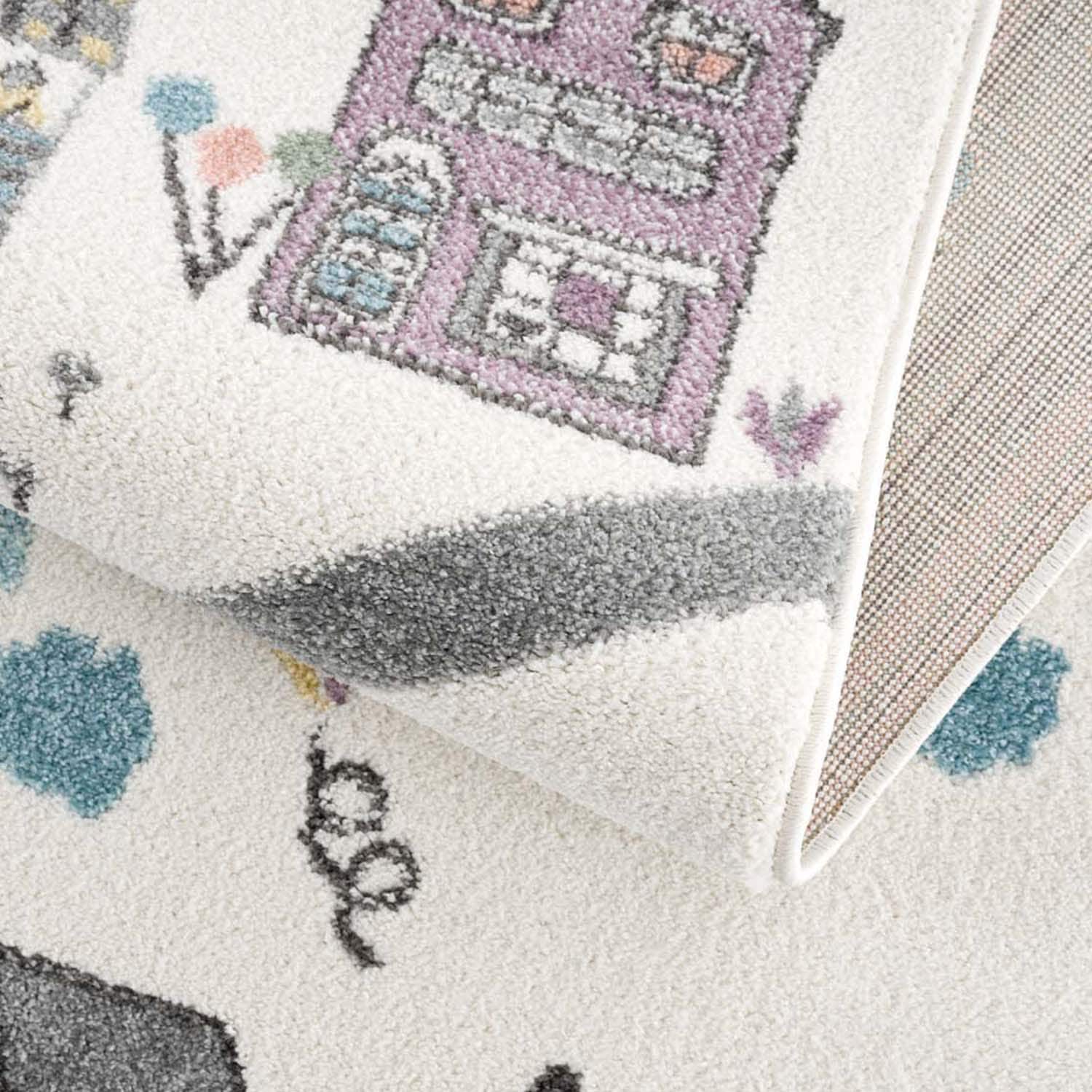 Carpet City Kinderteppich »Anime9376« rund 11 mm Höhe Strassen-Spiel-Teppich, Auto, Weicher Flor, Pflegeleicht, Kinderzimmer