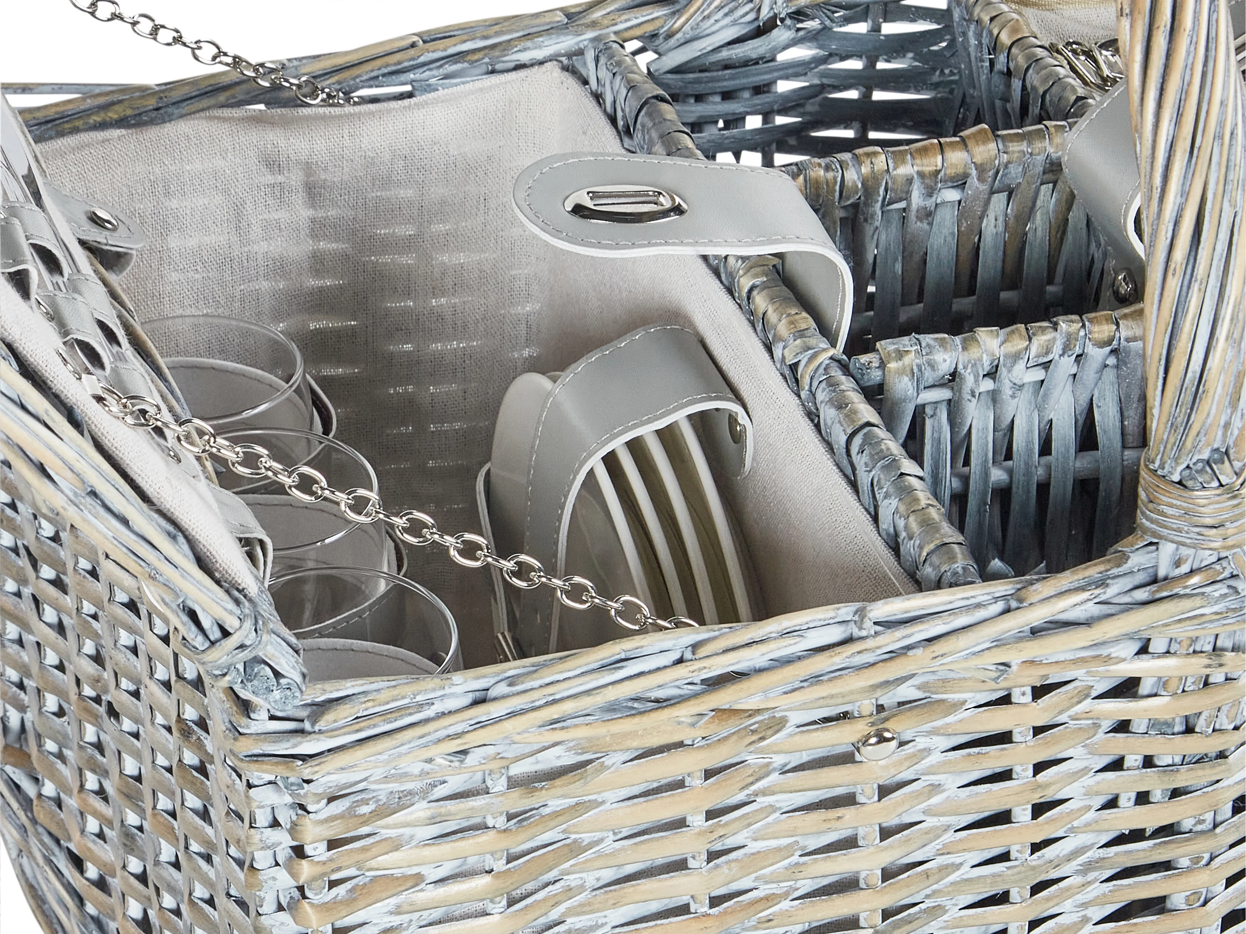 Picknickmand GROSEILLE Wicker Grijs