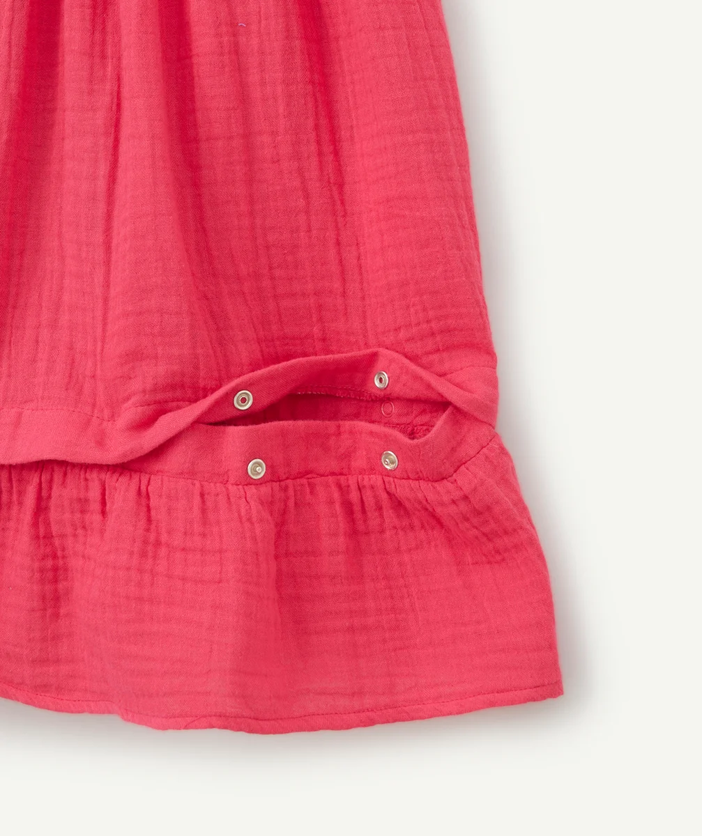 ROBE ÉVOLUTIVE ROSE EN GAZE DE COTON