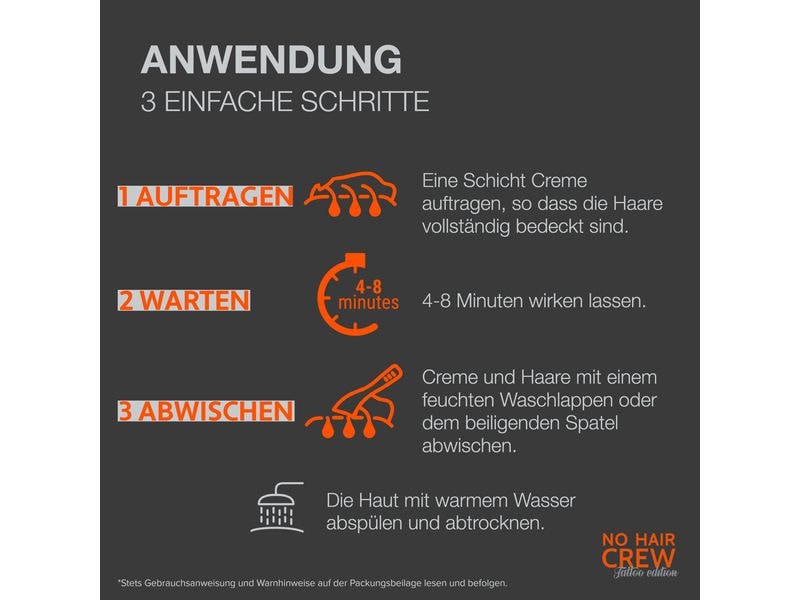 No Hair Crew Enthaarungscrème Tattoo Edition 150 ml Enthaarungscreme für tätowierter Haut