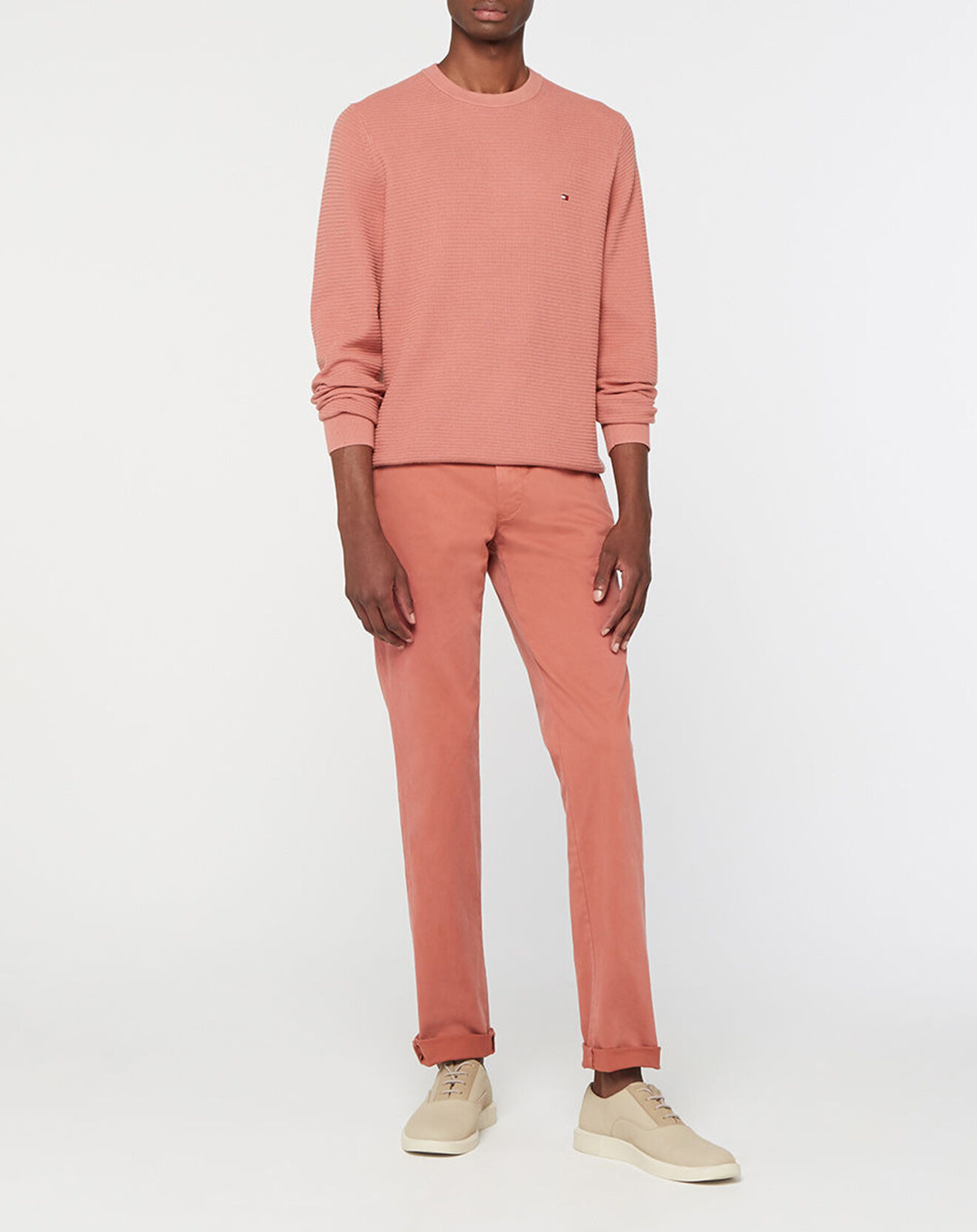 Tommy Hilfiger Pull 100% Coton Bio Structure rose