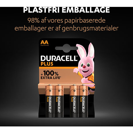 Duracell Plus AA batterier 4-pak