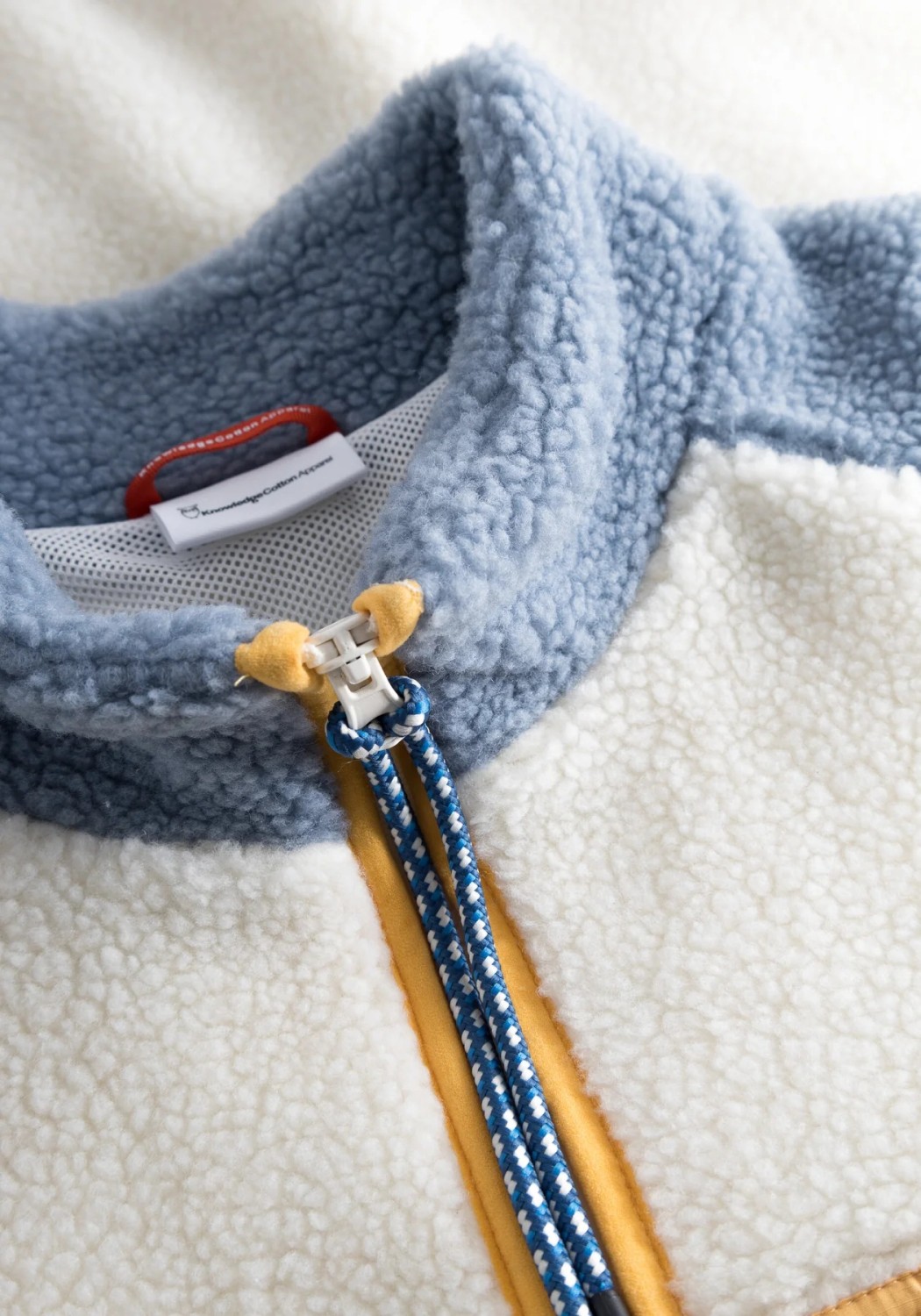 Knowledge Cotton Apparel Fleecejacke Teddy Zip Sweat Egret