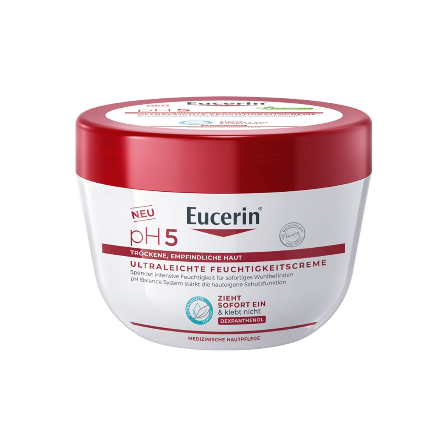 Eucerin® ph5 Ultraleichte Feuchtigkeitscreme – Körpercreme für empfindliche Haut mit Dexpanthenol – pH-hautneutrale Gelcreme - Jetzt 3€ sparen mit Code 