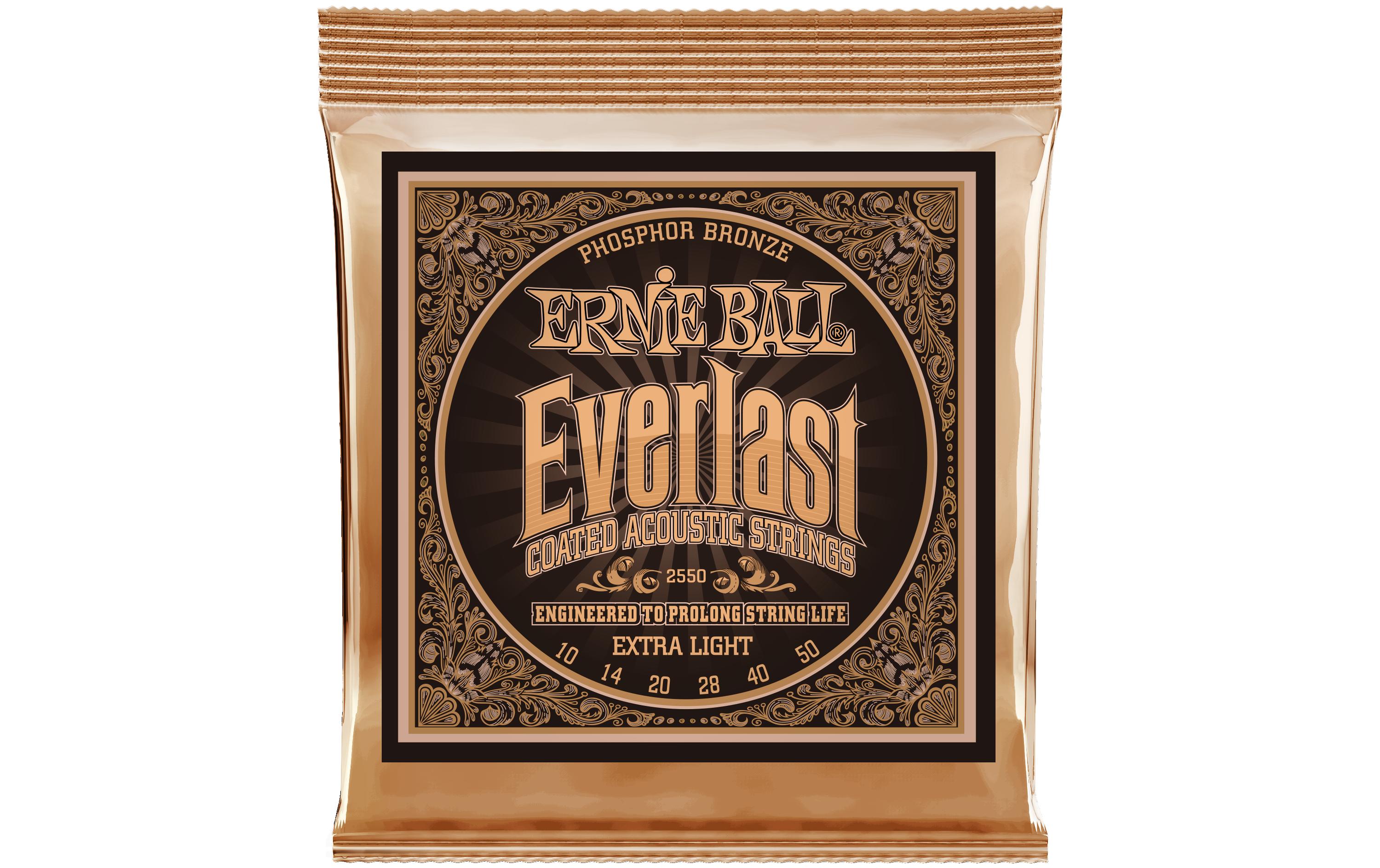 Gitarrensaiten 2550 Everlast Coated PB – Extra Light 10-50Saitensatz für Akustikgitarre