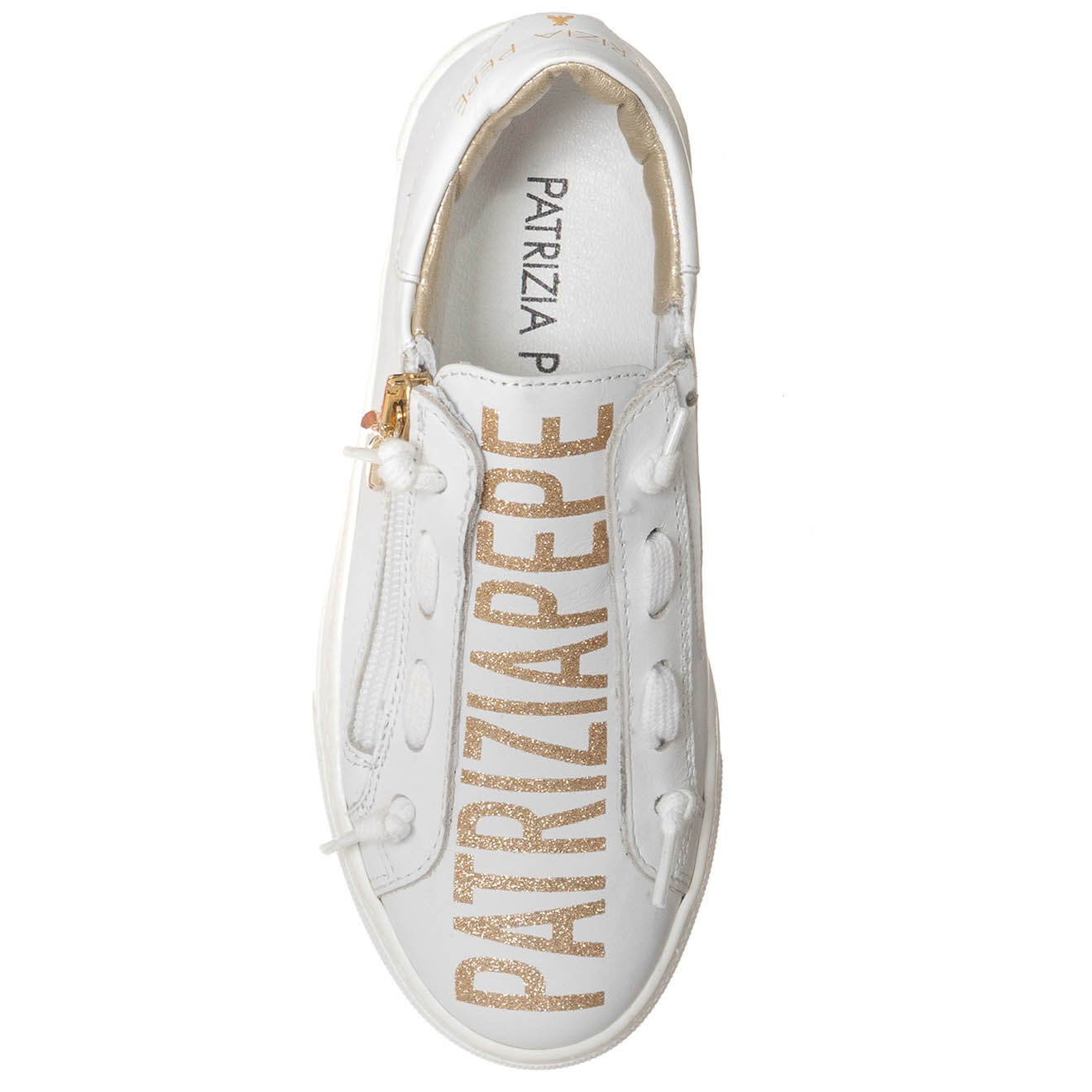 Patrizia Pepe Sneakers en Cuir Cynthia blanches