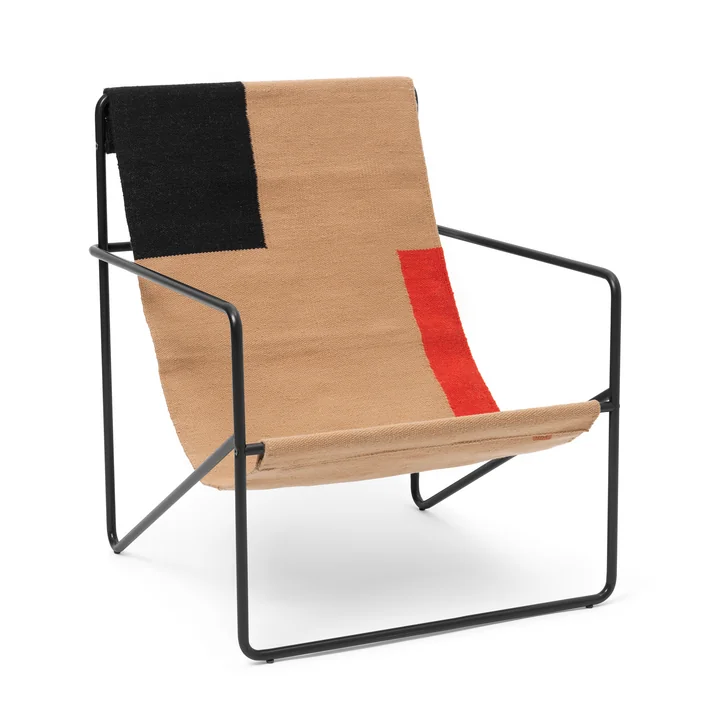 Ferm Living - Desert Lounge Chair, schwarz / block