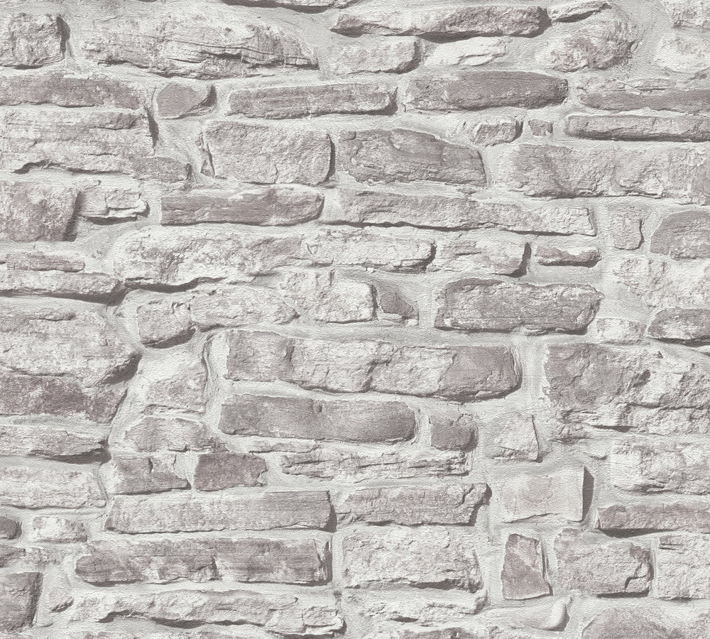 A.S. Creation Vliestapete BRICKS & STONES - grau - Steinoptik - 10 Meter