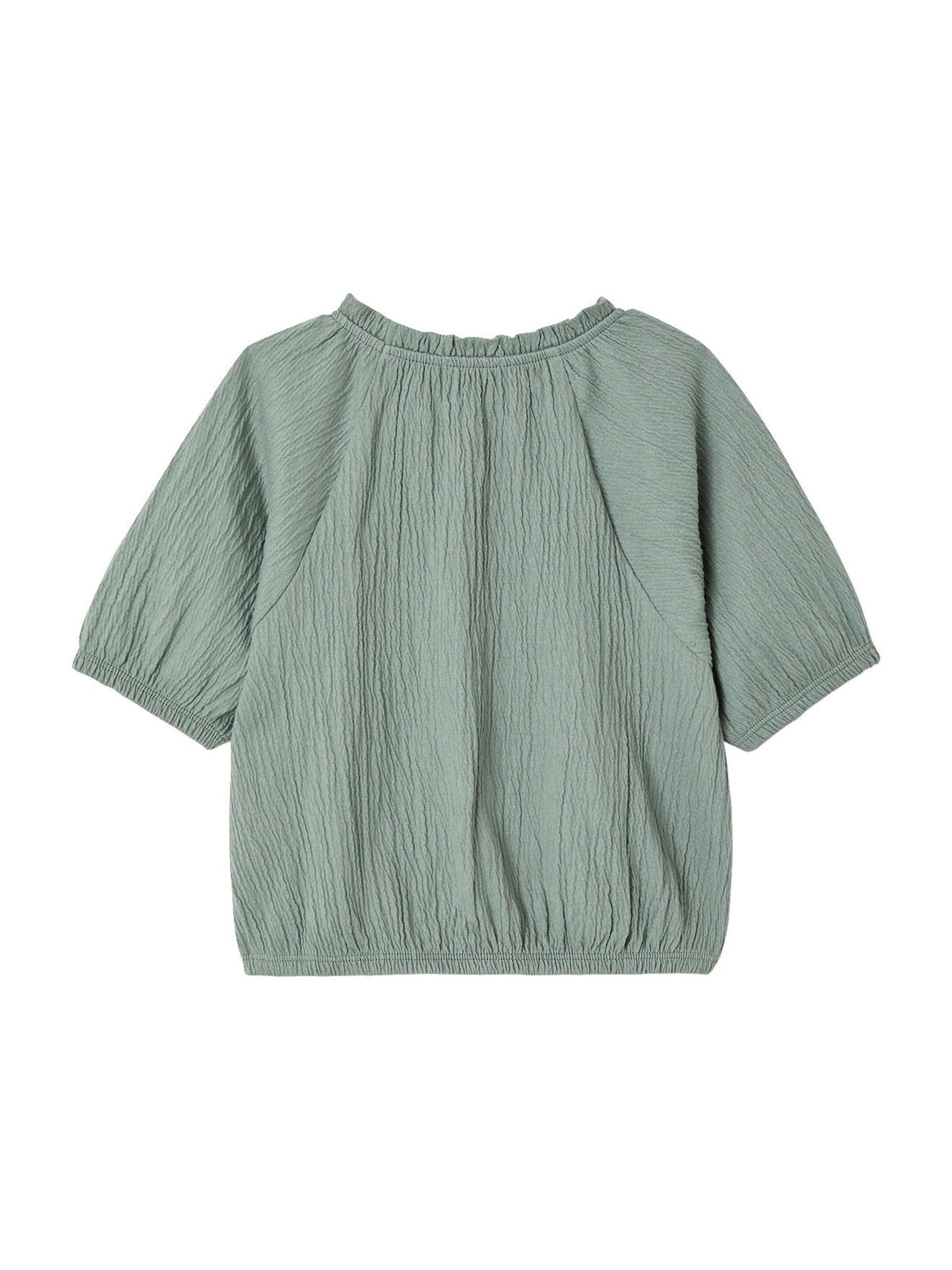 Vertbaudet Mädchen Blusenshirt in Cropped-Länge salbeigrün
