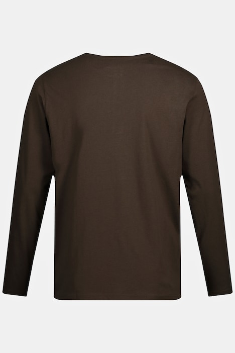 JP 1880 Henley, Basic, Shirt, Langarm, Knopfleiste, bis 8XL