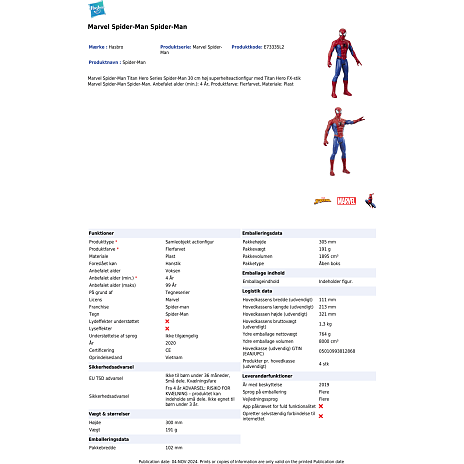 Spiderman Figur Titan Hero Series 30 cm høj