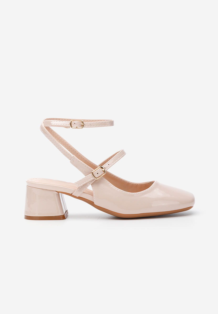 Chaussures à talon épais beige Linares