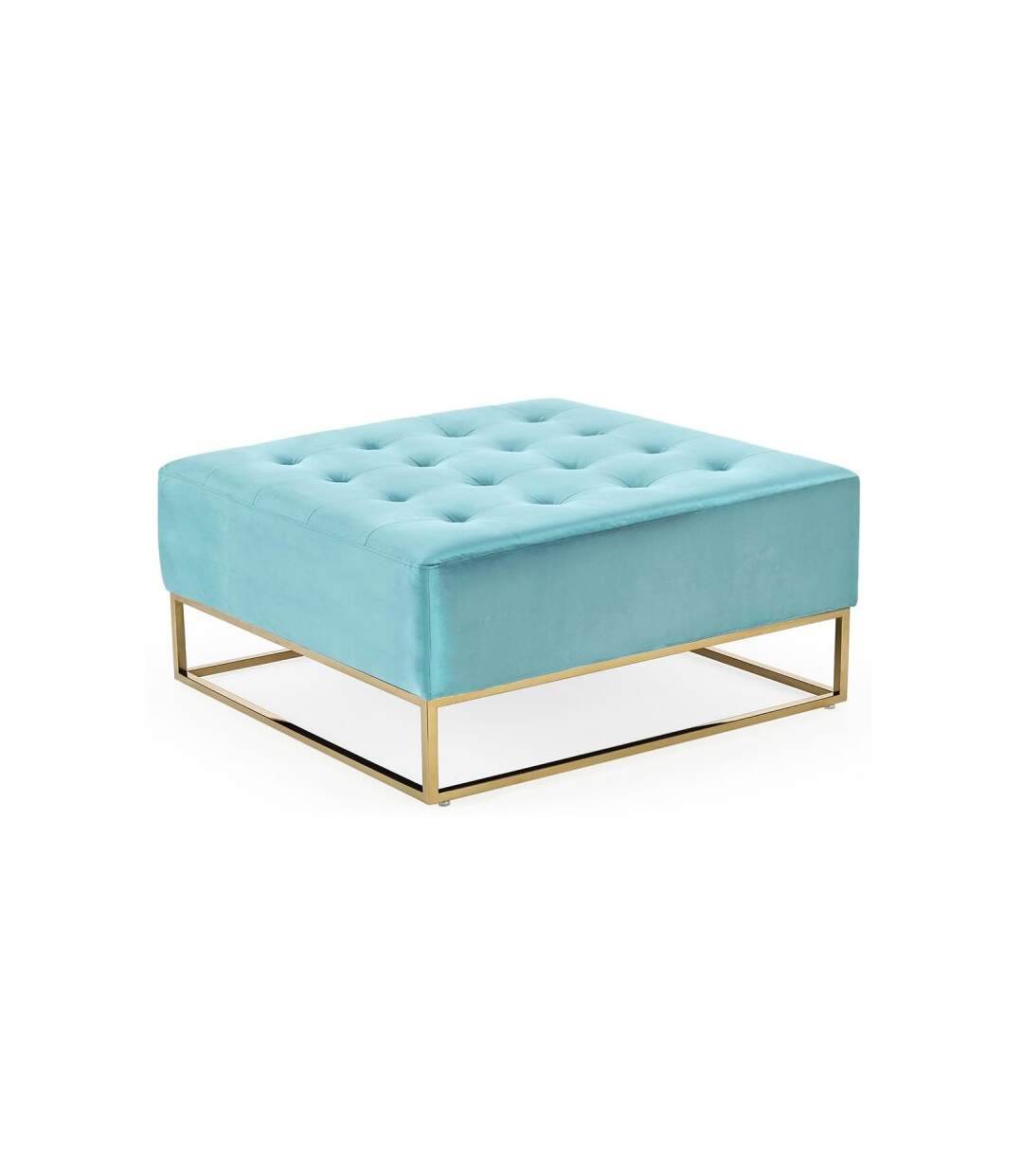 Paris Prix - Pouf Carré En Velours lakota 90cm Menthe