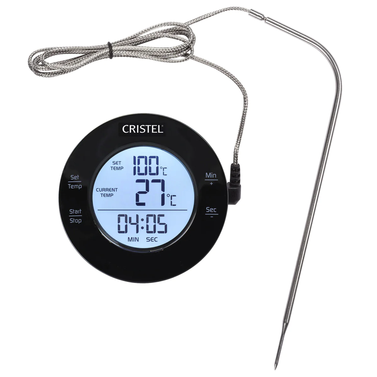 Thermomètre digital de cuisson - Noir Cristel