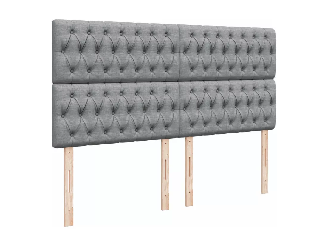Sommier à lattes de lit avec matelas Gris clair 180x200cm Tissu