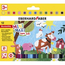 Crayon de couleur 3 en 1 Jumbo MINI MAXI