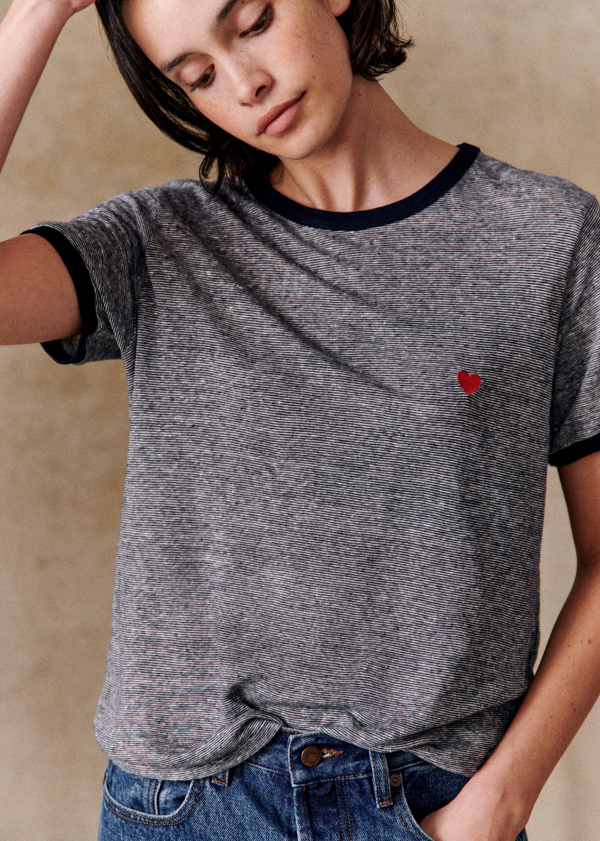 T-Shirt Valentina - Ecru / Marine - E-SHOP/T-SHIRTS 5905330