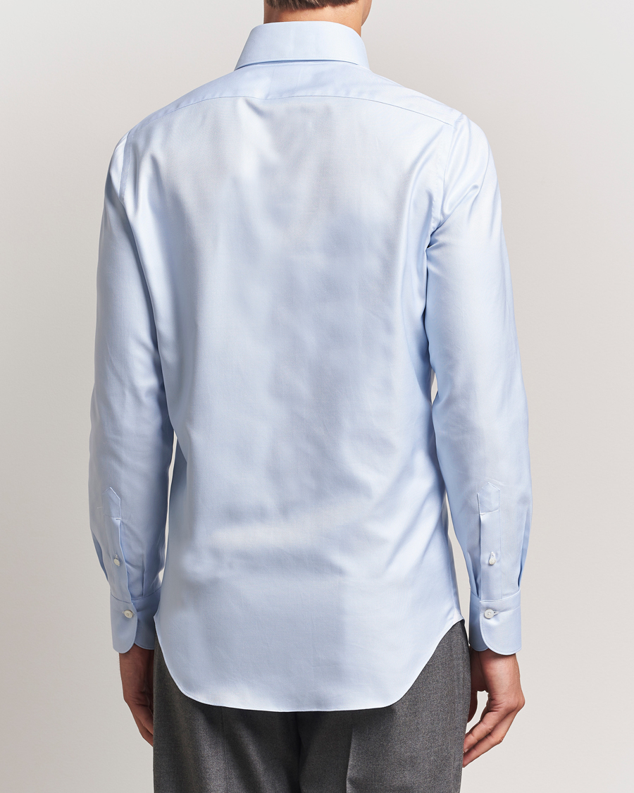 Finamore Napoli Milano Slim Oxford Button Down Shirt Light Blue
