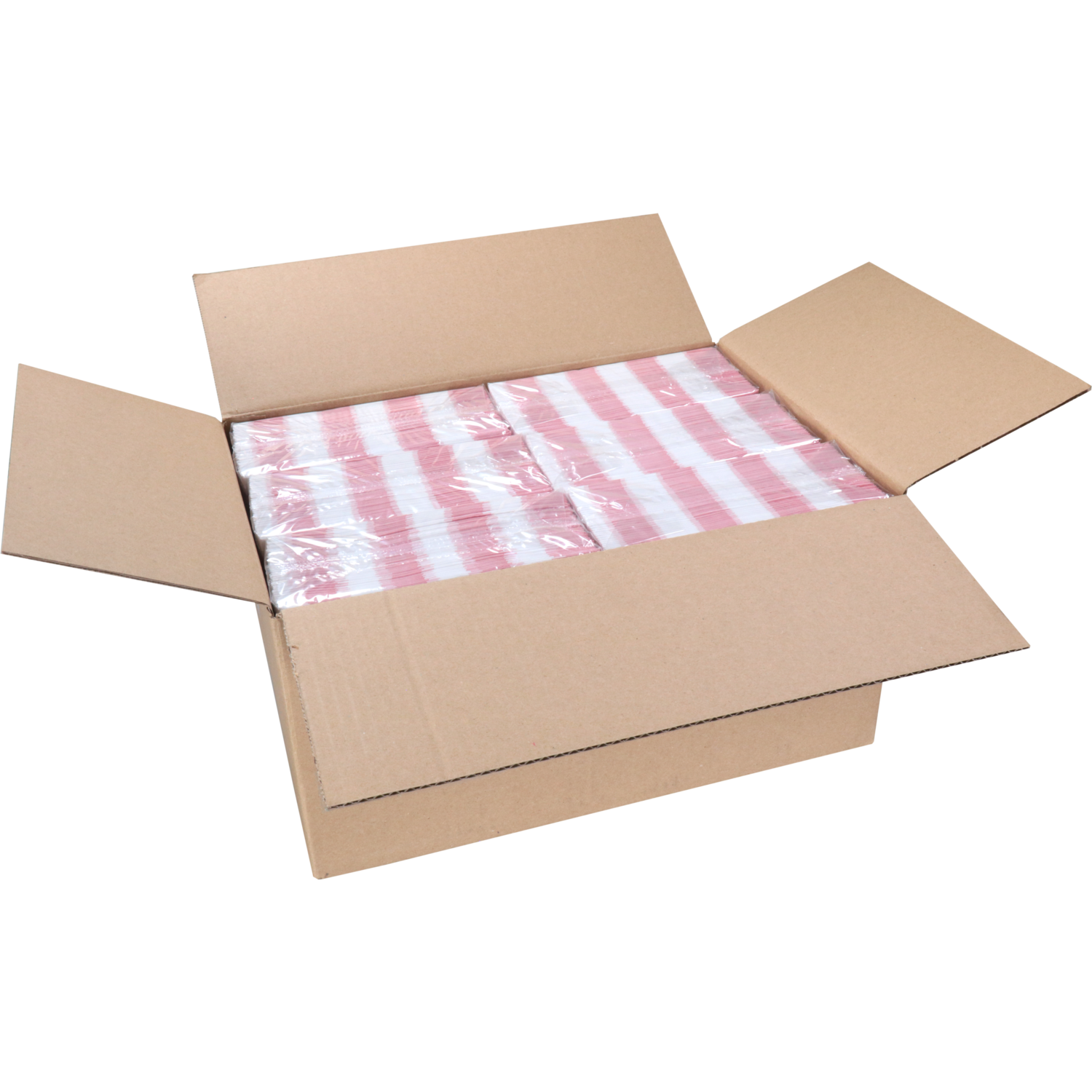 Servet, 1/4 vouw, 3-laags, 33x33cm, cellulose, rood/wit