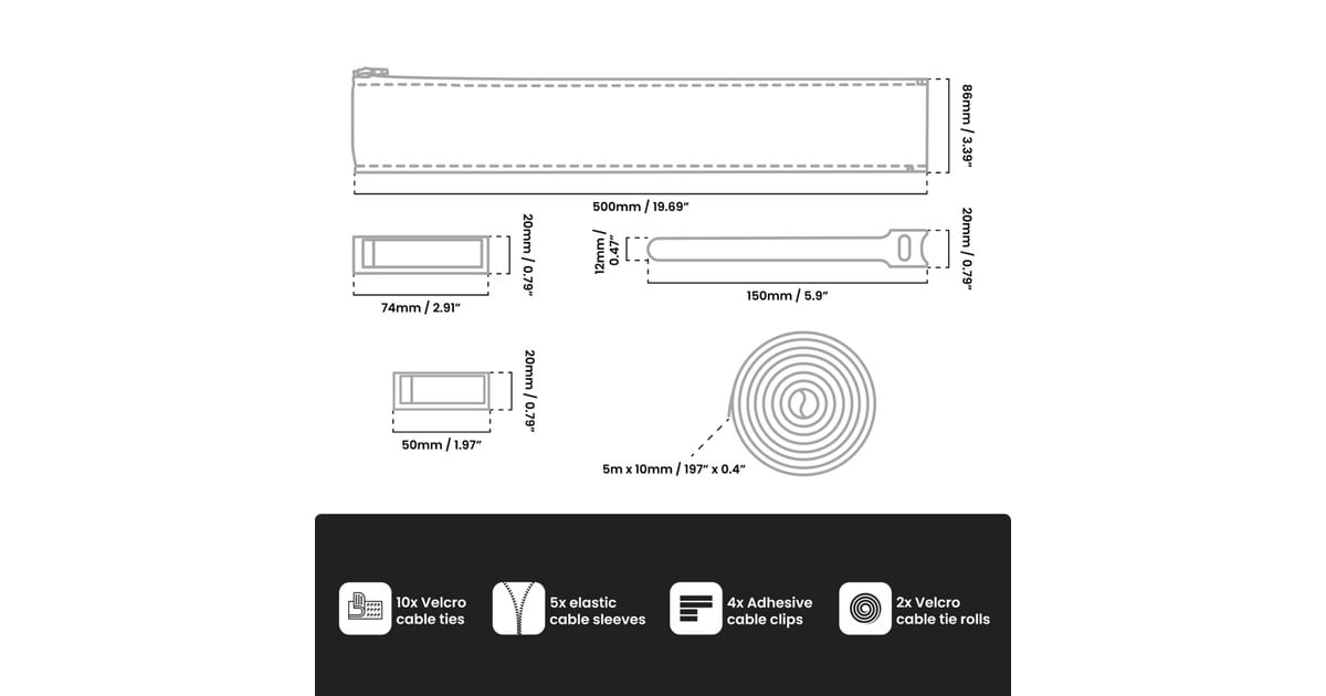 ArozziArozzi Cablekit - Black kabelbinder  (Zwart)