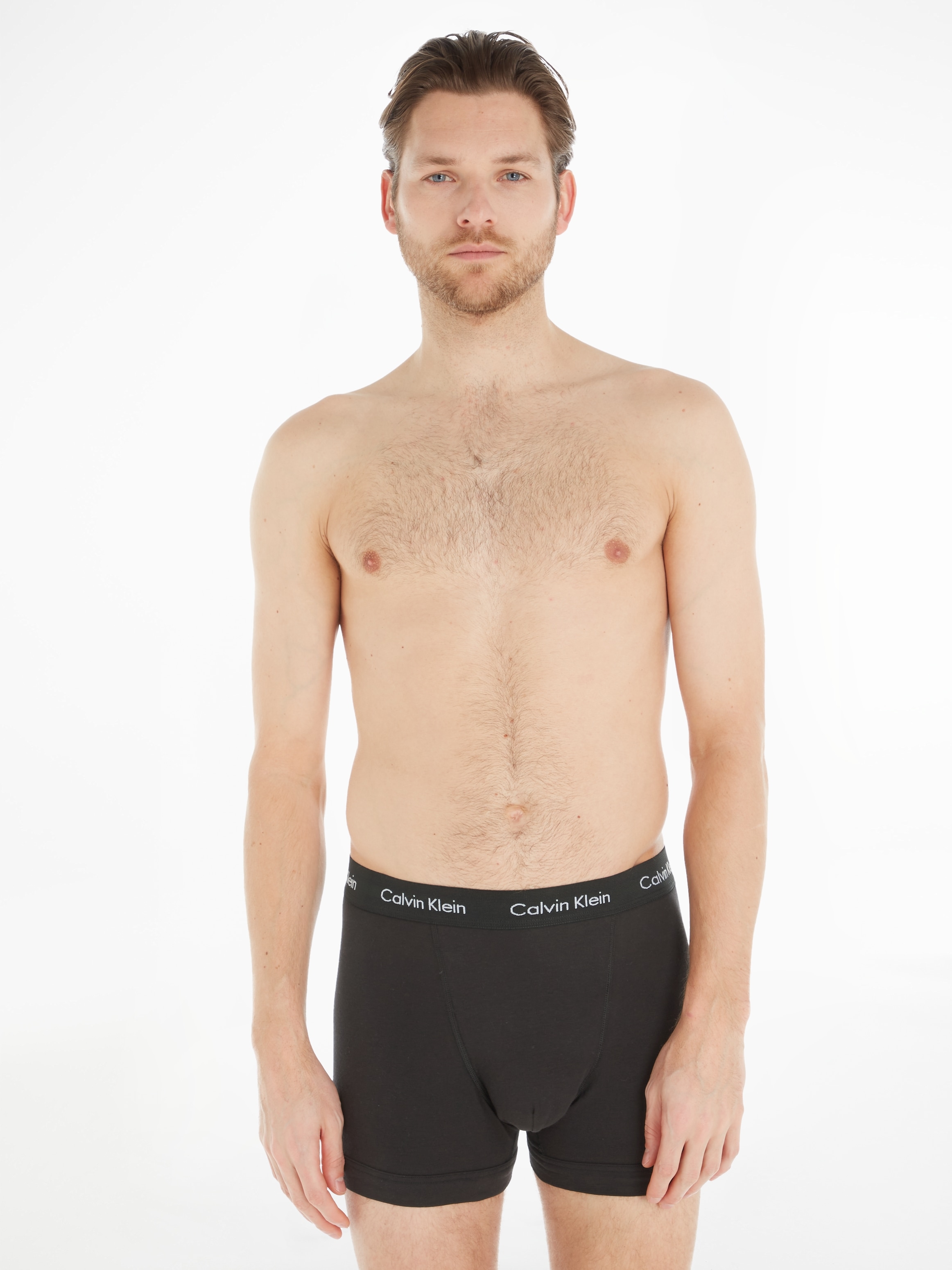 Calvin Klein Underwear Trunk »CK TRUNK 3 PACK«, 3 Stk. in blautönen mit Logo-Elastikbund