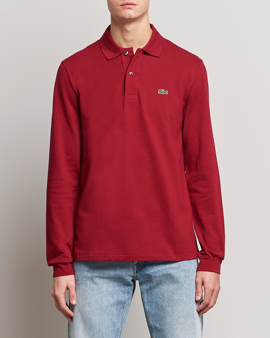Lacoste Original Long Sleeve Polo Piké Bordeaux
