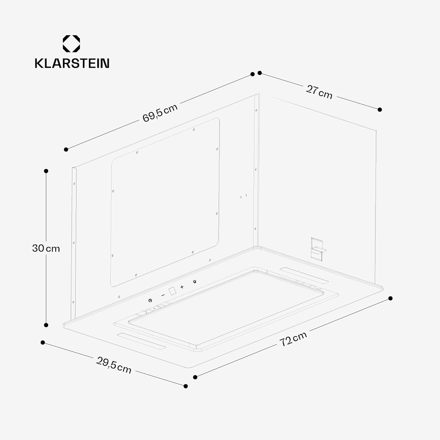 Klarstein Dunstabzugshaube, Abluft/Umluft-Dunstabzugshaube, Dunstabzug mit Filter, LED-Beleuchtung & Touch-Bedienfeld, Leise Abzugshaube mit 466 m³/h Luftstrom, Effizienter Edelstahl-Dunstabzug