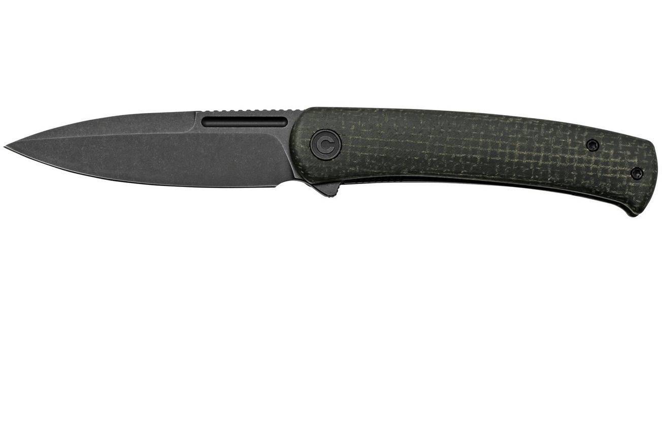 CIVIVI Caetus C21025C-2 Black Burlap Micarta, Black Stonewashed, zakmes