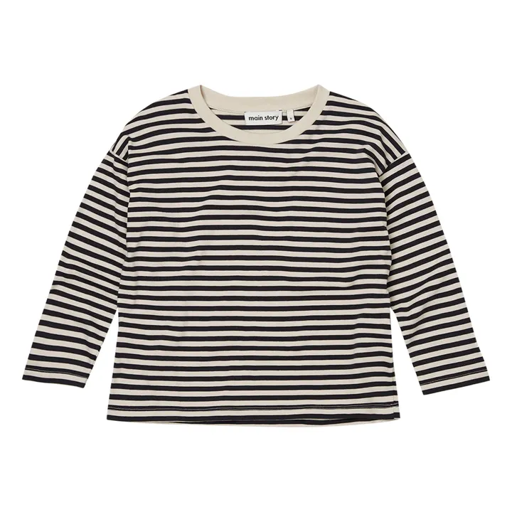 Main Story T-shirt Rayé Coton Bio | Gris