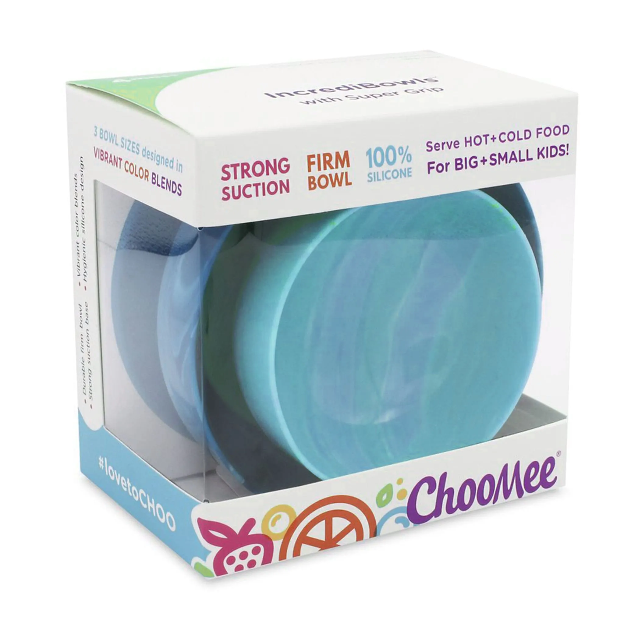 ChooMee Bol Succion IncrediBowls Paquet de 2 - Marine  Aqua