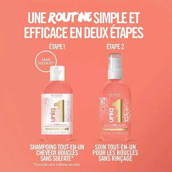 Revlon Professional UniqONE Shampoing Sans Sulfate Cheveux Bouclés Frisés et Crépus 230ml