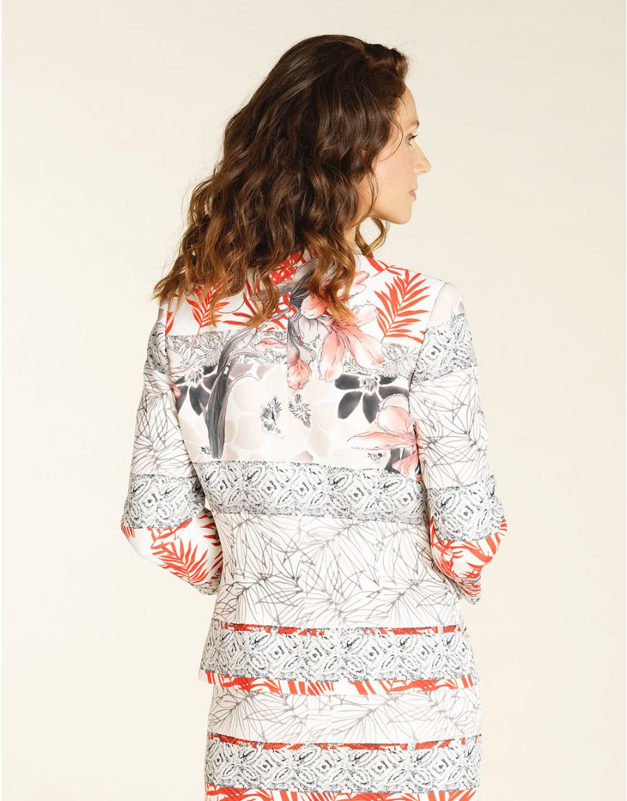 Veste chic imprimée écru