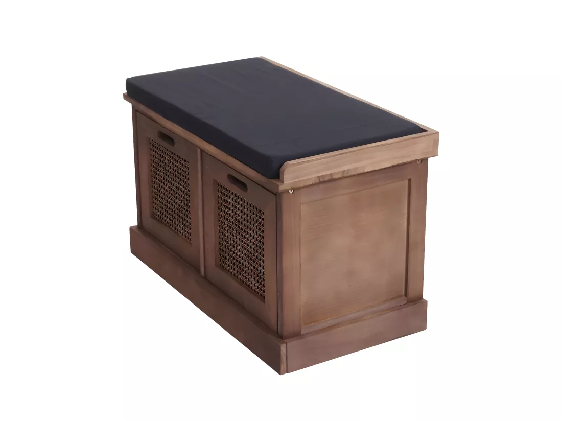 Banc banquette en bois effet bois marron 75 x 40 x 47 cm BAN04051