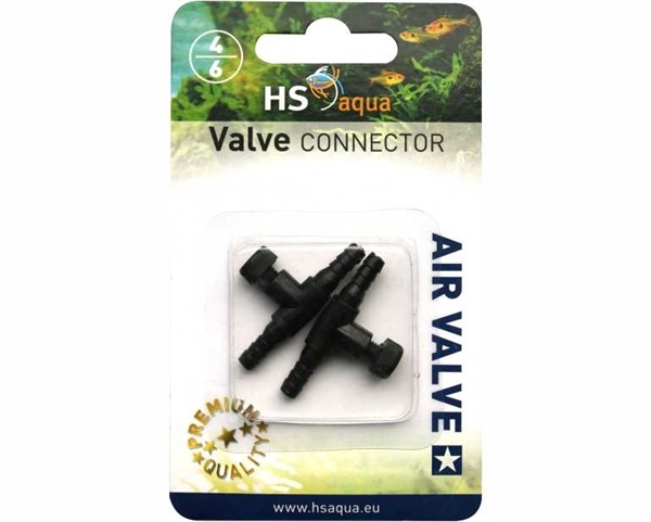 HS Aqua Koppel Luchtkraan 4-6 MM 2 ST. Zwart