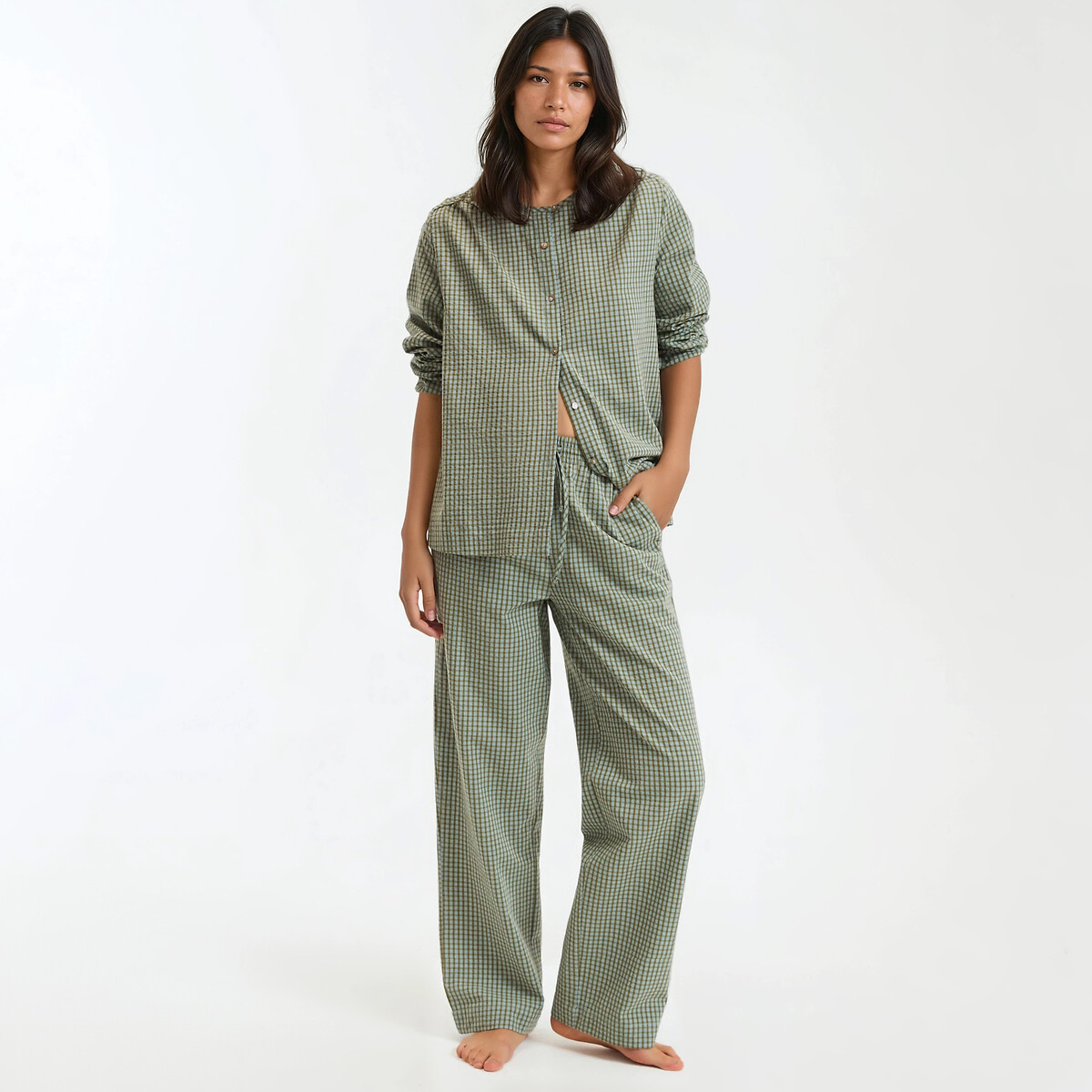 COLEÇÕES LA REDOUTE<br>Pijama com estampa xadrez vichy