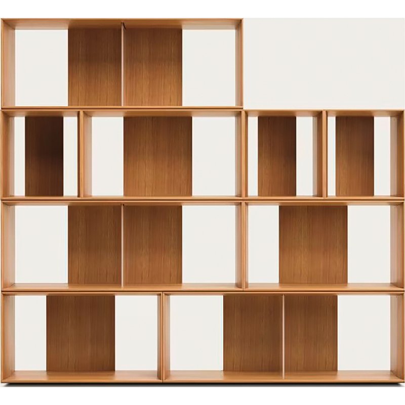 Lot de 9 étagères Litto modulables en placage de bois 202 x 114 cm