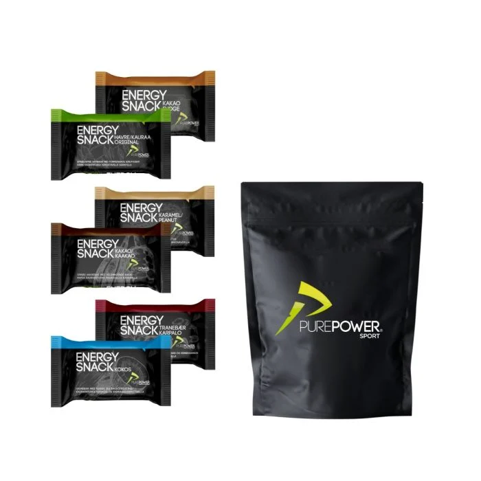 PurePower Unisex Energi-barer Energy Snack Varierty 6-Pack Hvid