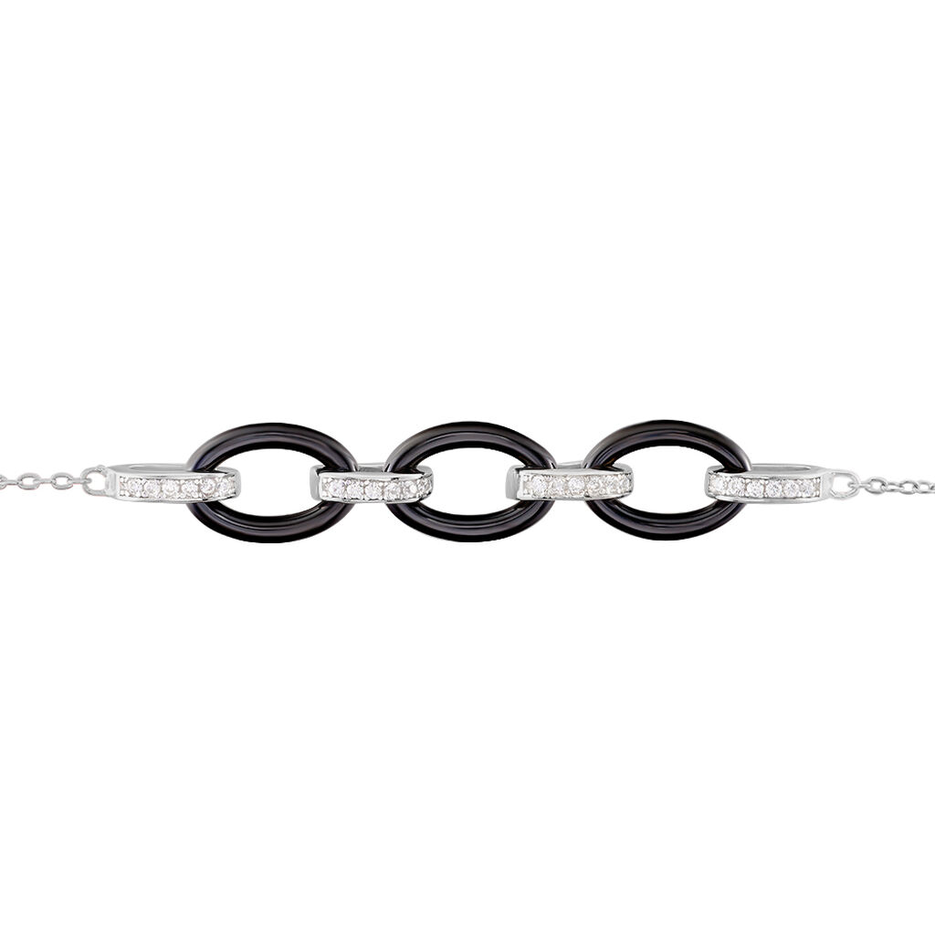 Bracelet Nowell Argent Blanc Oxyde De Zirconium Et Céramique