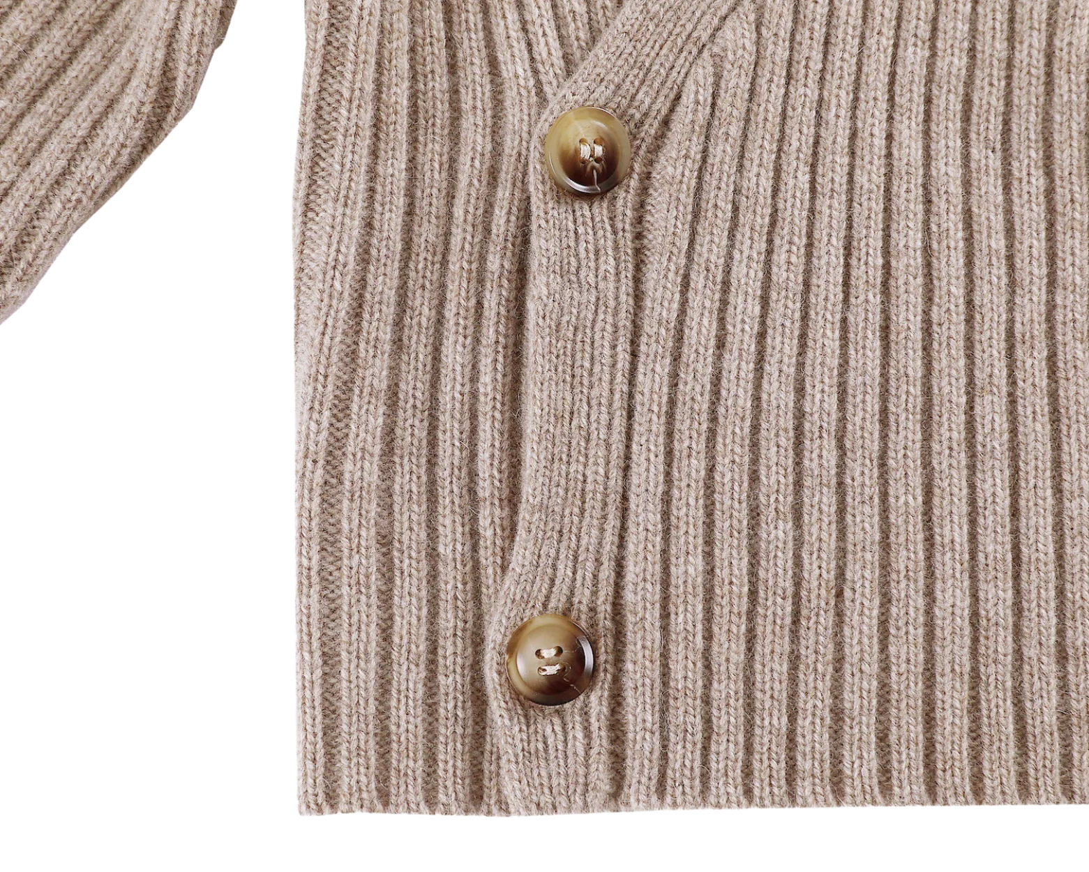 Elo Merino Wool Cardigan | Beige Melange