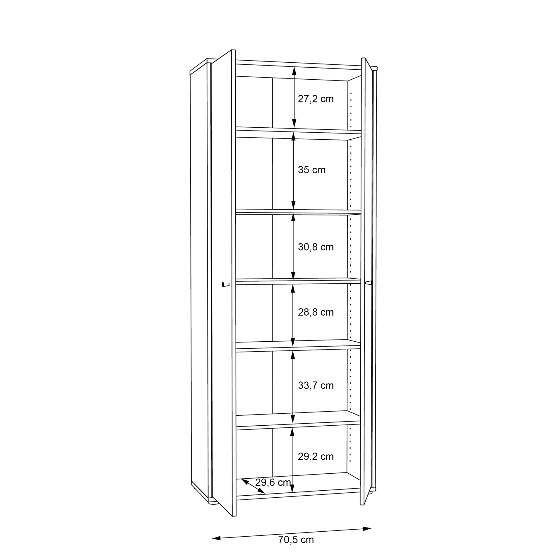 Hochschrank - Artisan Eiche - 73 cm