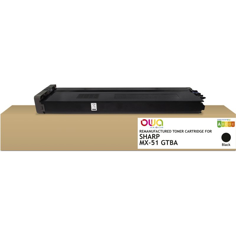 Toner remanufacturé OWA - standard - Noir - pour SHARP MX-51GTBA, SHARP MX-51GTBA