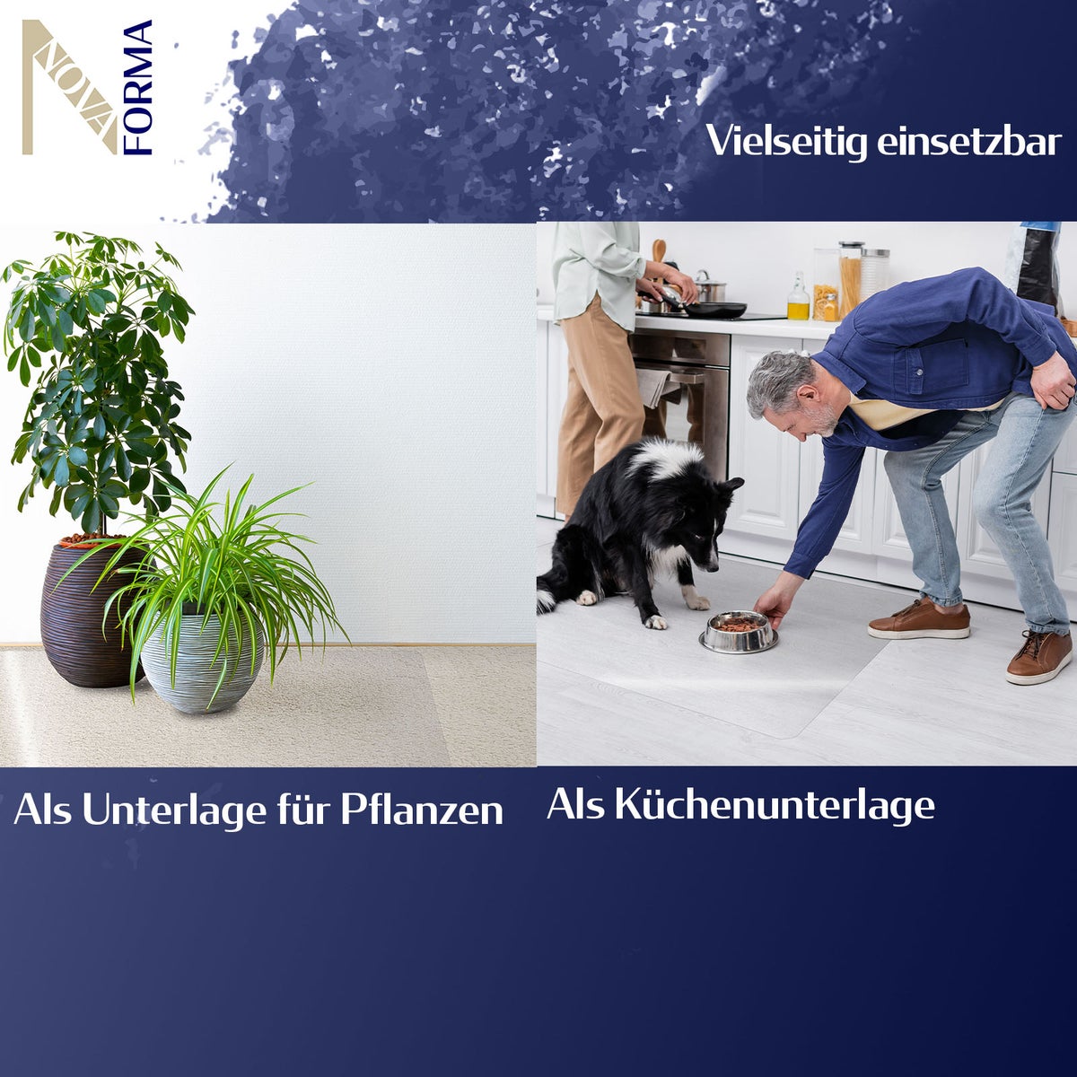 PET ECO-MAT vloerbeschermingsmat - 150x150 cm - harde vloer - beschermmat als onderlegger voor bureaustoelen