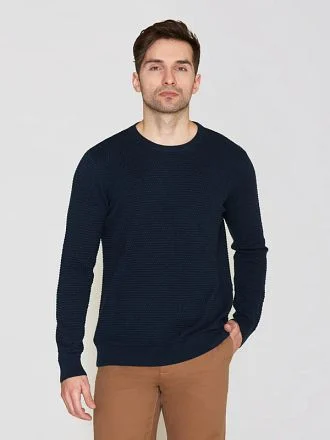 KnowledgeCotton Apparel Trui Vagn Donkerblauw 1080067 kopen