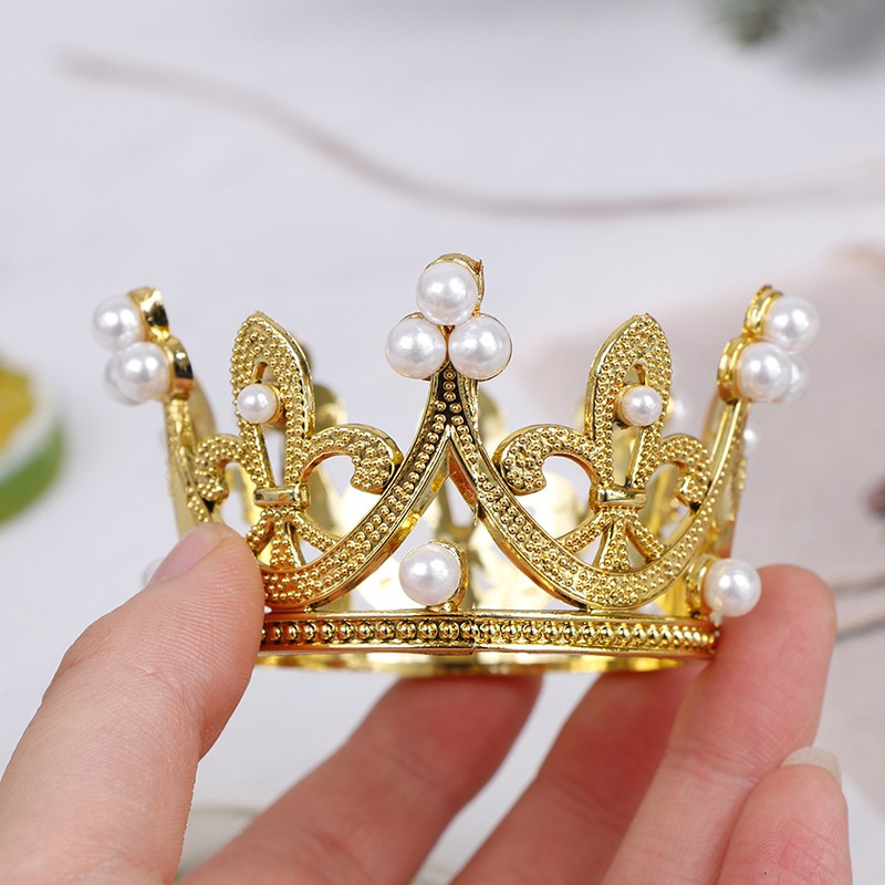 (Ø52mm) Kuchenstecker Krone Metall Tortenstecker Topper Dekoration für Torten / Kuchen - Gold