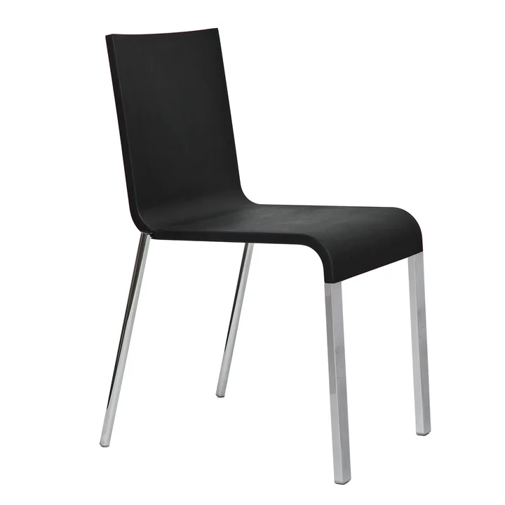 Vitra - .03 Stuhl stapelbar, schwarz / basic dark (Filzgleiter)