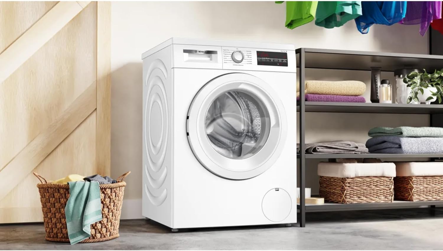 Bosch WUU28T22, Serie 6, Frontlader Waschmaschine, 9 kg, 1400 UpM, Unterbaufähig, SpeedPerfect, Maximale Energie- und Wasserersparnis, Nachlegefunktion, besonders hygienisch, AquaStop