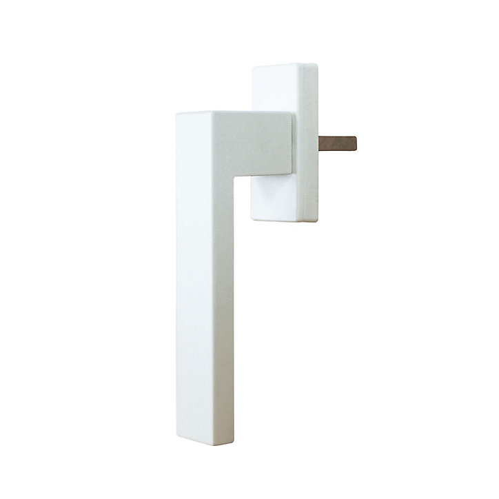 Poignée alu carré blanc pour fenêtre pvc